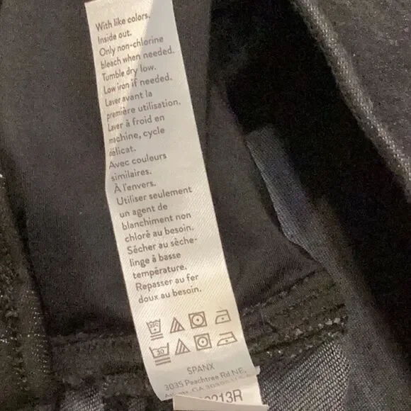 SPANX Women's Distressed Denim Skinny Pants black Small - Picture 9 of 9